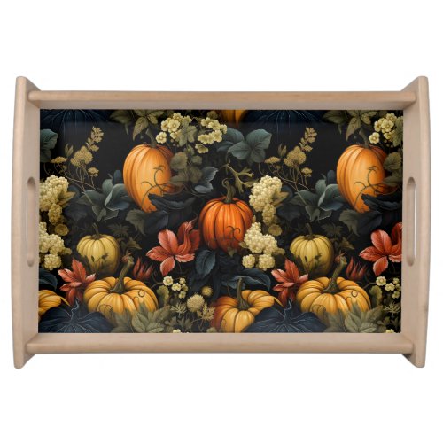 Pumpkins Floral Art Serving Tray