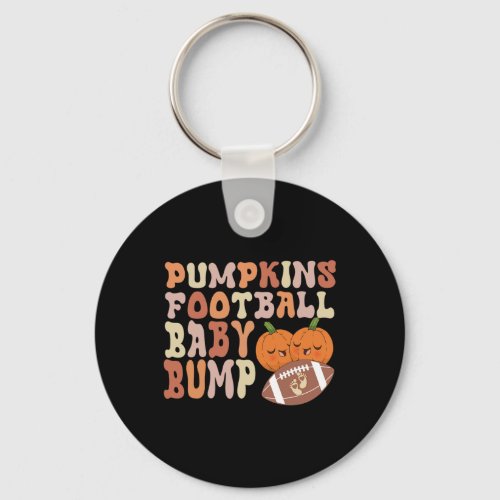 Pumpkins Football Baby bump Thanksgiving Fall Autu Keychain