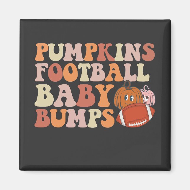 Pumpkins Football Baby Bumps Pregnancy Mom Magnet (Front)