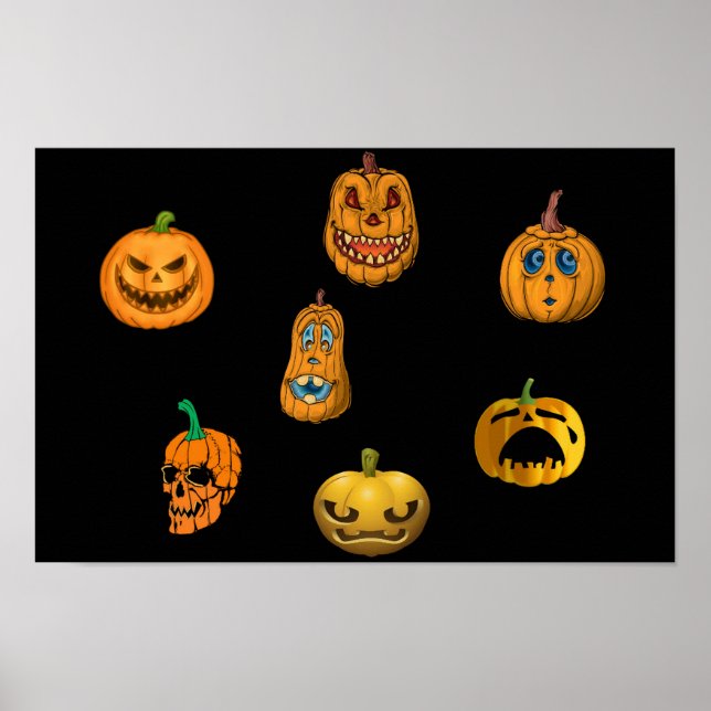 Pumpkins for Halloween. Poster (Front)