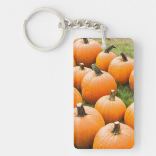 Pumpkins for Sale at a Farmer's Market Keychain