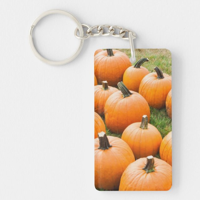 Pumpkins for Sale at a Farmer's Market Keychain (Front)