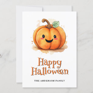 Pumpkins Ghosts Kids Halloween Card