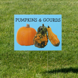 Pumpkins Gourds Roadside Sign Farm Stand