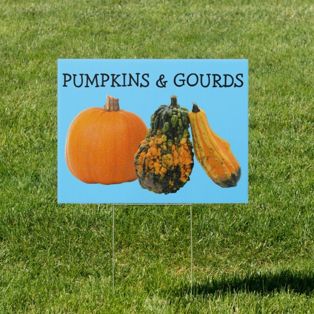 Pumpkins Gourds Roadside Sign Farm Stand (Insitu)