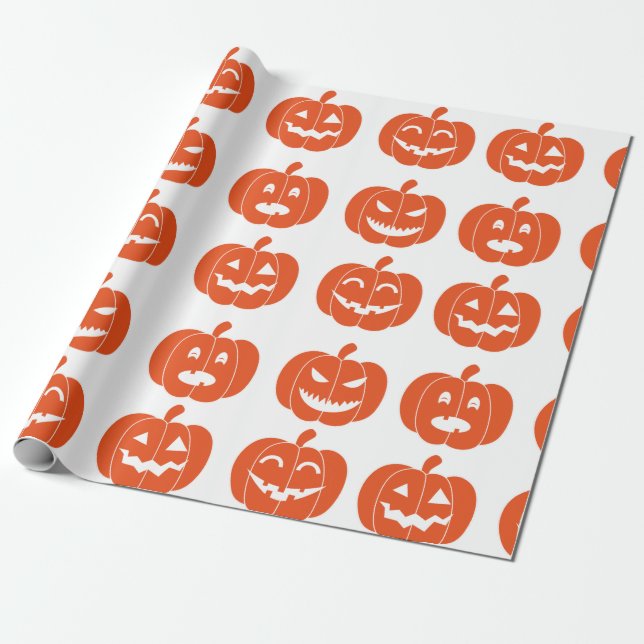 Pumpkins Grimace Wrapping Paper (Unrolled)