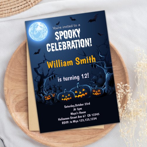 Pumpkins Halloween Birthday Invitations