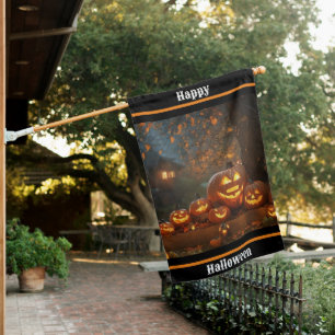 Pumpkins Halloween Family Collection House Flag