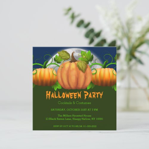 Pumpkins Halloween Party Invitation