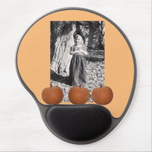 Pumpkins Halloween Photo Child in Costume Orange Gel Mouse Pad