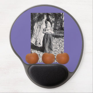 Pumpkins Halloween Photo Child in Costume Purple Gel Mouse Pad