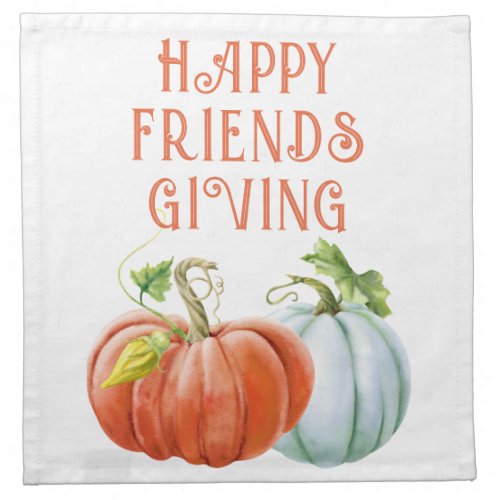 Pumpkins Happy Friendsgiving burnt orange fall Cloth Napkin