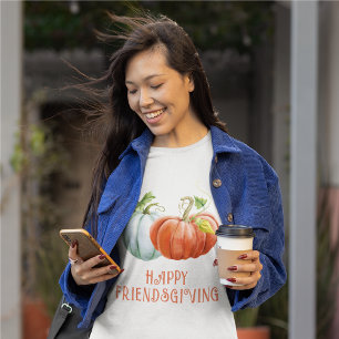 Pumpkins Happy Friendsgiving burnt orange fall T-Shirt