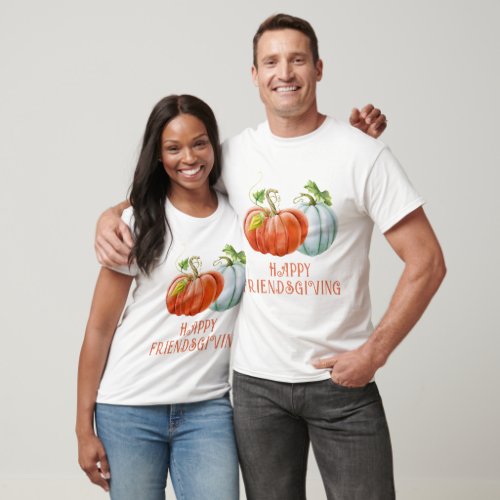 Pumpkins Happy Friendsgiving burnt orange fall T_Shirt