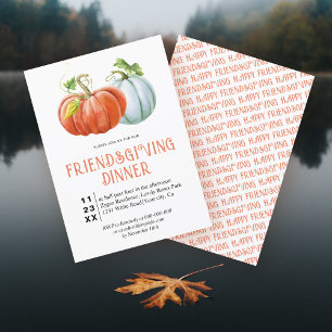 Pumpkins Happy Friendsgiving burnt orange Invitati Invitation