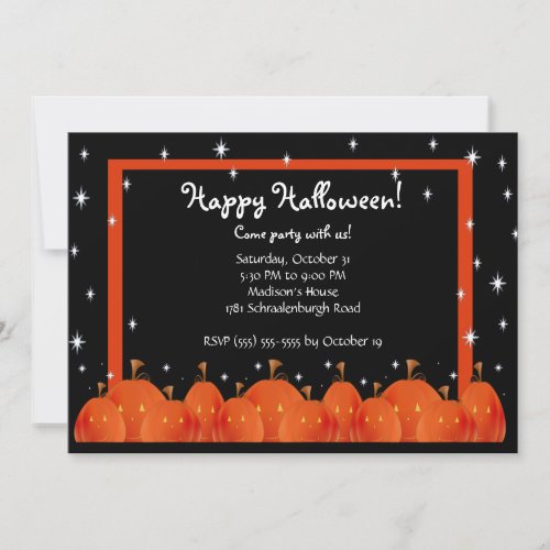 Pumpkins Happy Halloween Party Invitation