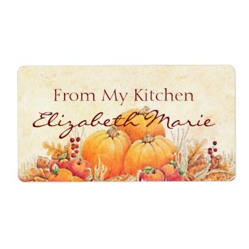 Pumpkins Harvest Homemade From The Kitchen Of Label by hungaricanprincess at Zazzle