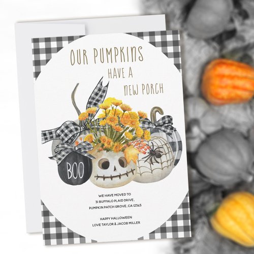 Pumpkins have New Porch Farmhouse Halloween Moving Announcement