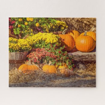Pumpkins In Fall Jigsaw Puzzle by LivingLife at Zazzle