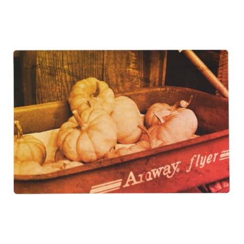 Pumpkins In Old Wagon In Sepia Vintage Distressed  Placemat