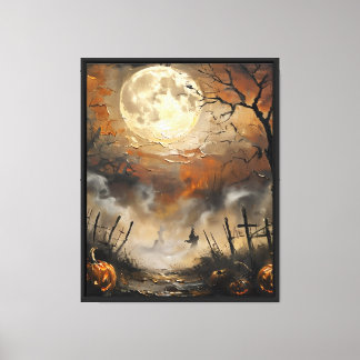 Pumpkins in the Fire Sky Canvas Print