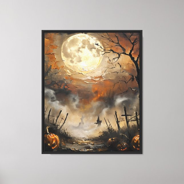 Pumpkins in the Fire Sky Canvas Print (Front)