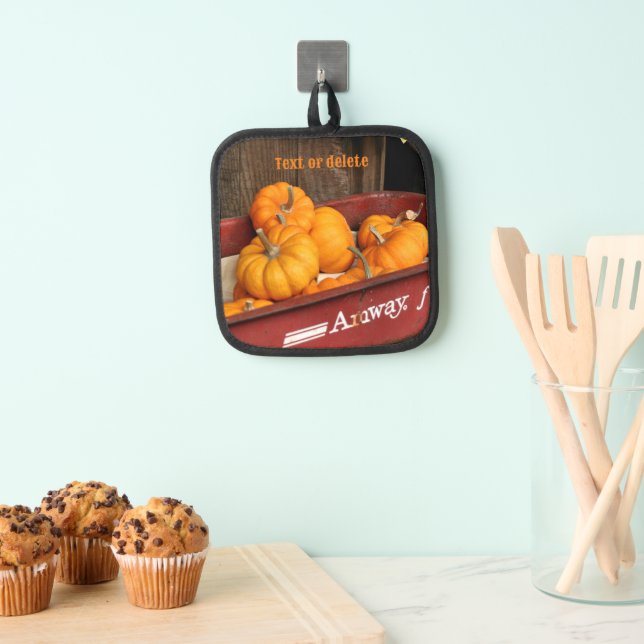 Pumpkins In Wagon Country Fall Personalized Pot Holder (Insitu(Hanging))
