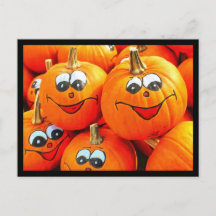 Pumpkins Jack O Lanterns Halloween Party Postcard