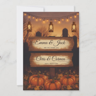 Pumpkins & Lanterns Fall Wedding  Invitation
