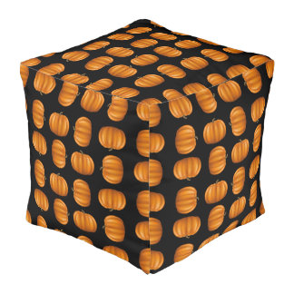 Pumpkins Large Cube Pouf 18" x 18" x 18"