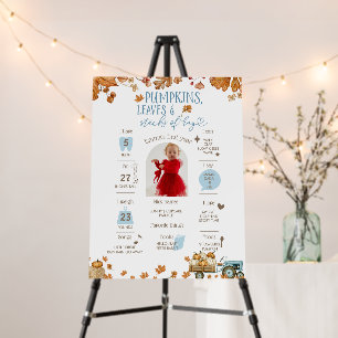 Pumpkins Leaves & Stacks of Hay Boy Milestone Foam Board