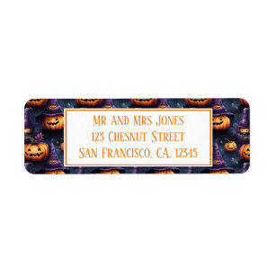 Pumpkins Magic Hats Halloween  Label