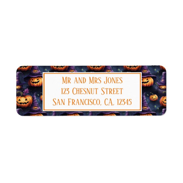 Pumpkins Magic Hats Halloween  Label (Front)