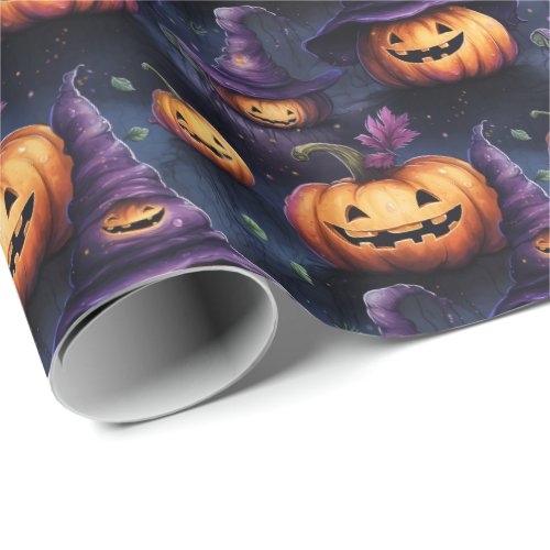 Pumpkins Magic Hats Halloween  Wrapping Paper