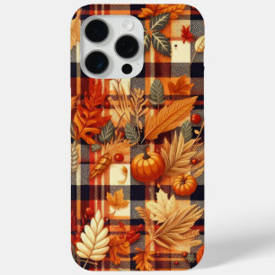 Pumpkins Maple Leaves Autumn Plaids  iPhone 15 Pro Max Case