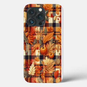 Pumpkins Maple Leaves Autumn Plaids iPhone 13 Pro Case