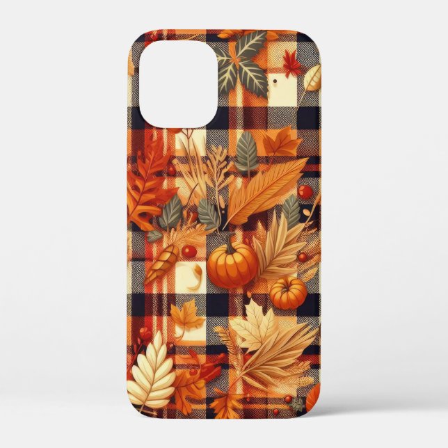 Pumpkins Maple Leaves Autumn Plaids  Case-Mate iPhone Case (Back)