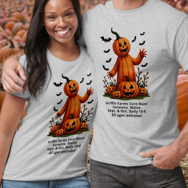 Pumpkins n Bats Seasonal Farm Advertising T-Shirt (Creator Uploaded)