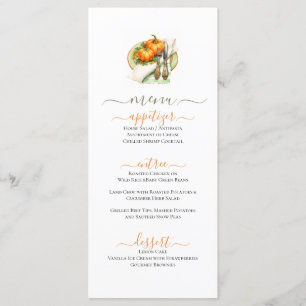 Pumpkins on a Plate Place Setting Flat Menu