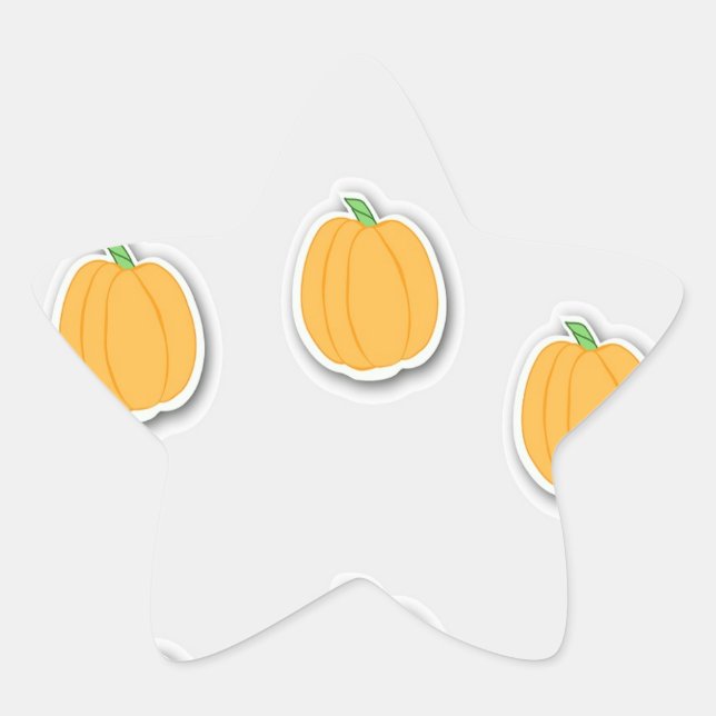 Pumpkins on  gray star sticker (Front)