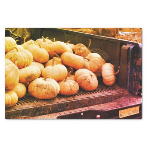 Pumpkins On Pickup Truck Fall Vintage Decoupage  Tissue Paper