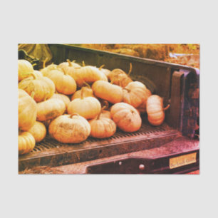 Pumpkins On Pickup Truck Fall Vintage Decoupage Tissue Paper
