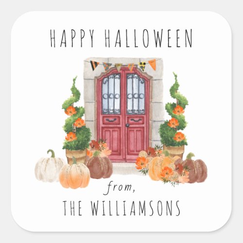 Pumpkins on the Porch Happy Halloween Sticker