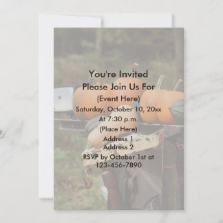 Pumpkins On Truck Cute Nature  Invitation