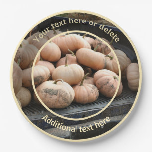 Pumpkins On Truck Fall Themed Personalized Party Paper Plates