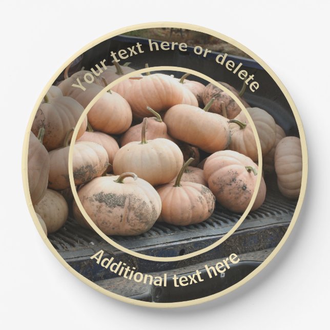 Pumpkins On Truck Fall Themed Personalized Party   Paper Plates (Front)