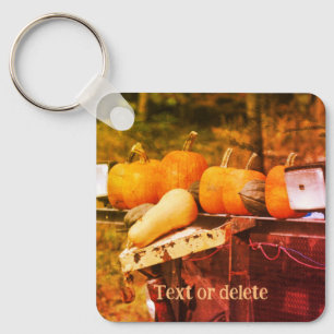 Pumpkins On Truck Nature Personalized Keychain