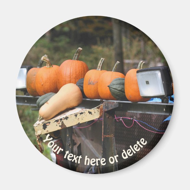 Pumpkins On Truck Nature Personalized Magnet (Front)
