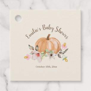 Pumpkins & Pacifiers Floral Fall Baby Shower Favor Tags