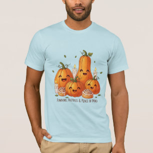 Pumpkins, Pastries & Peace of Mind Kawaii Fall T-Shirt